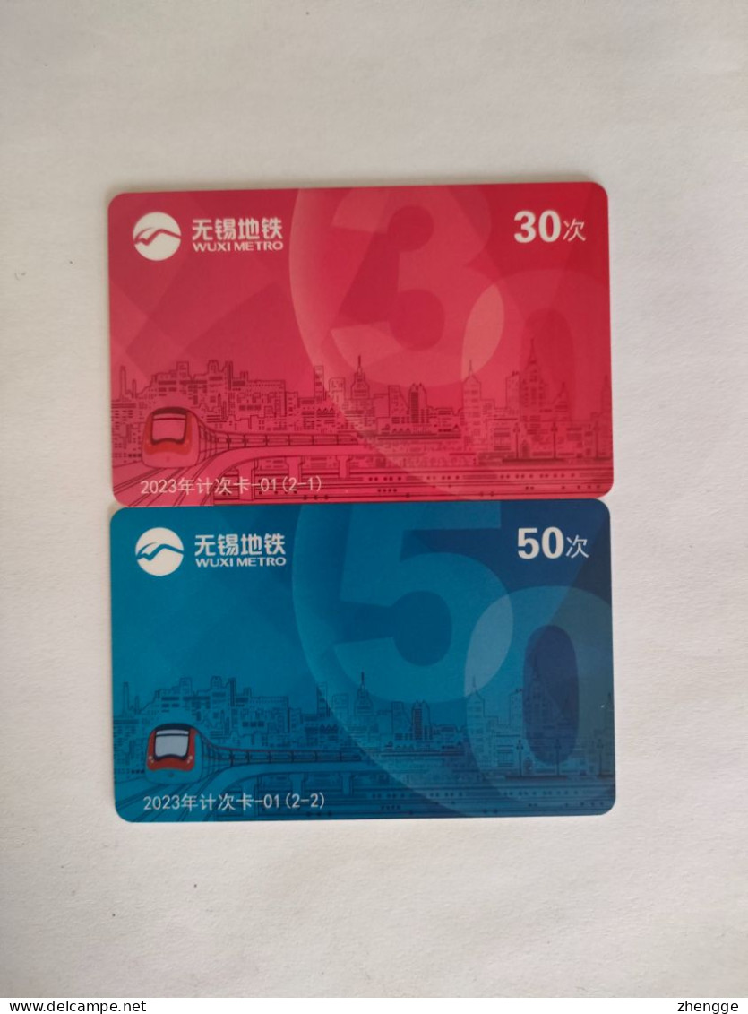 China Transport Cards, 30, 50 Times, Metro Card, Wuxi City,(2pcs) - Unclassified