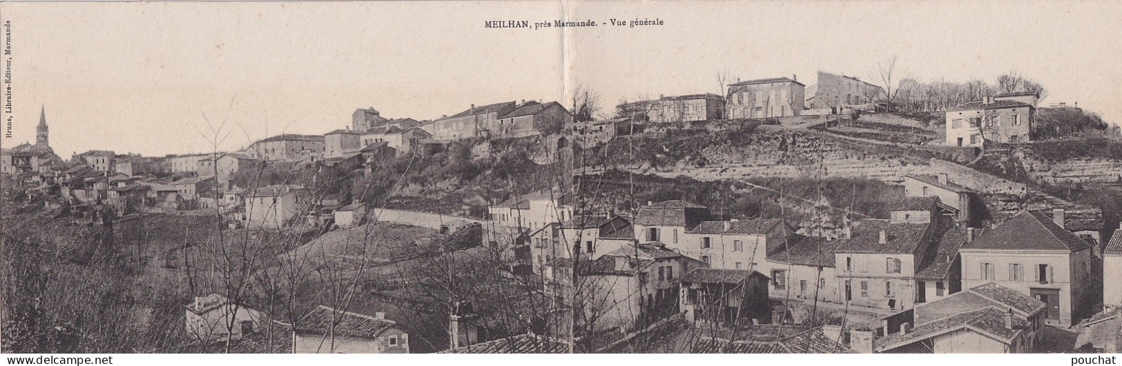 E22-47) MEILHAN , PRES MARMANDE - VUE GENERALE - CARTE PANORAMIQUE A  2 VOLETS - 2 SCANS ) - Meilhan Sur Garonne