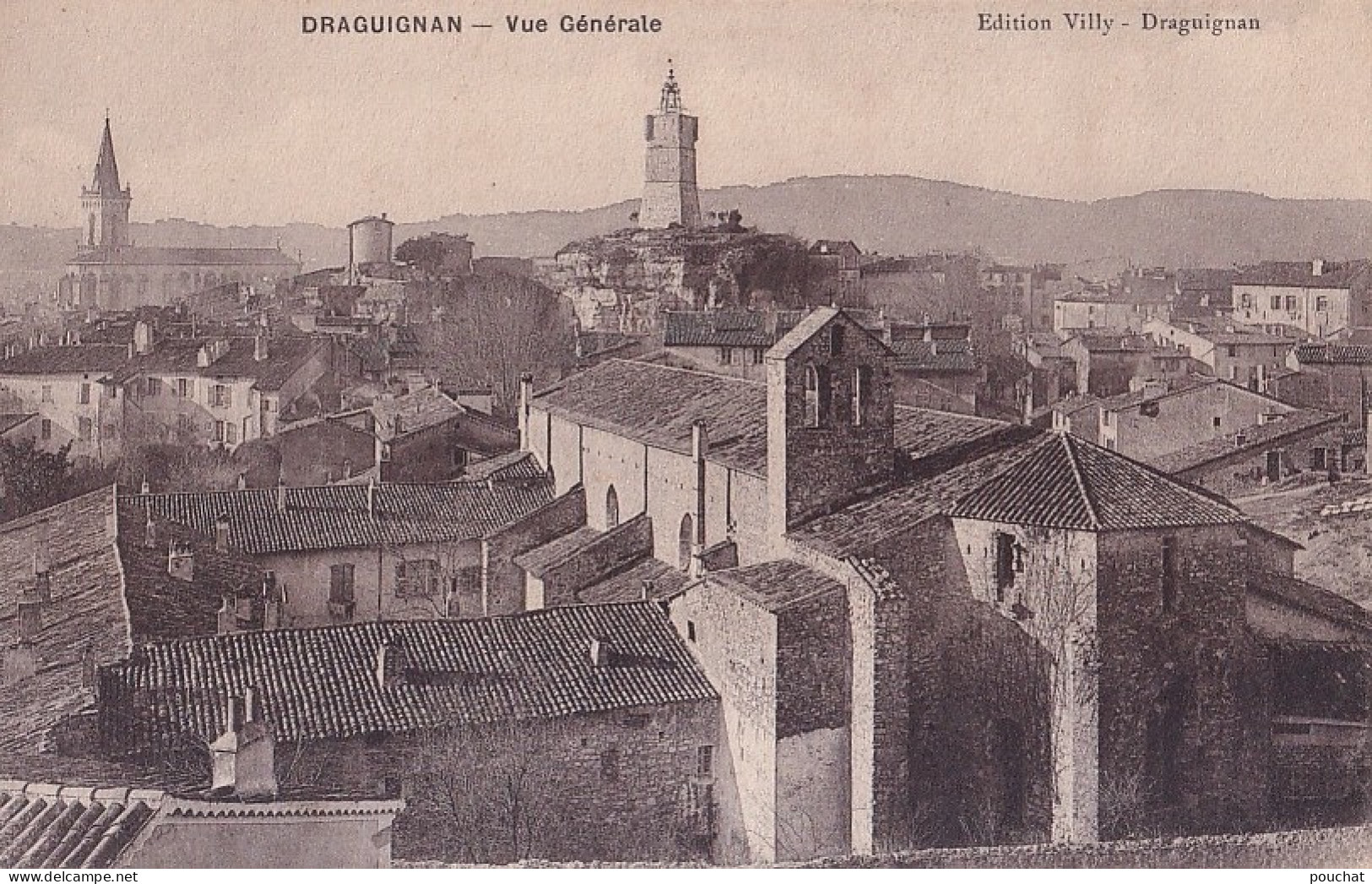 E24-83) DRAGUIGNAN - VUE GENERALE  - EDIT. VILLY - EN 1912  - ( 2 SCANS ) - Draguignan