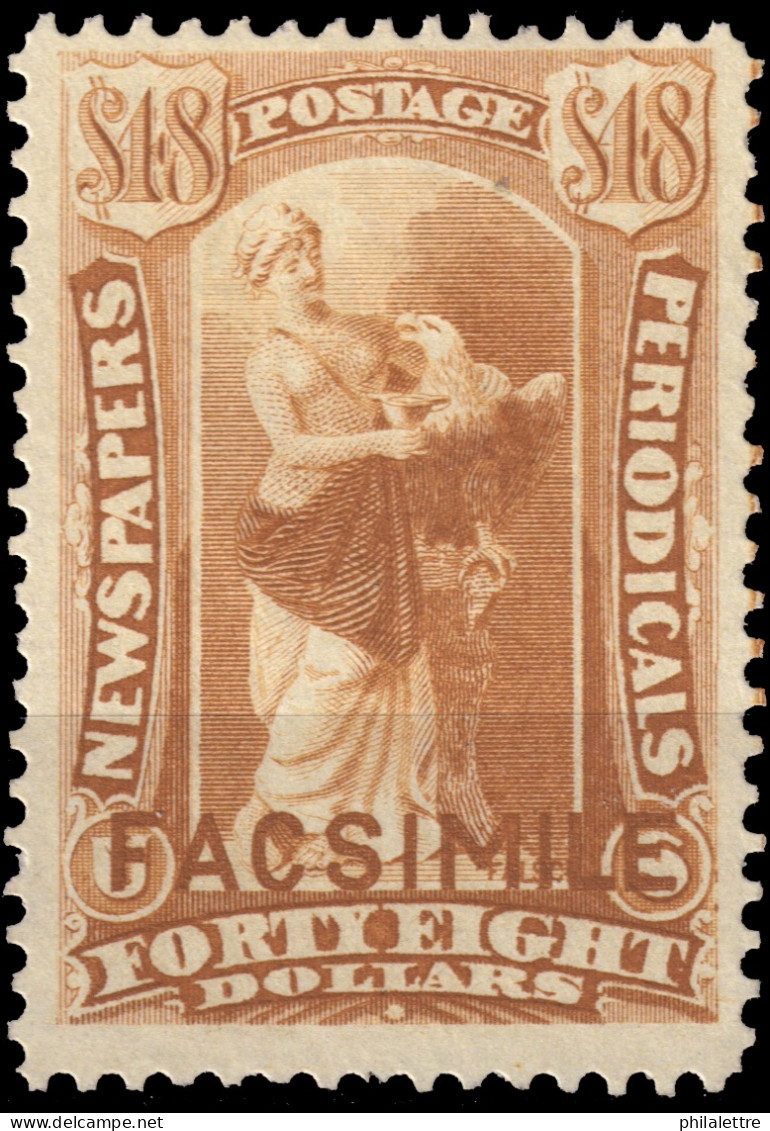 ÉTATS-UNIS / USA - 1875/85 Issue  German Reproduction ("FACSIMILE") Of Sc.type N13 $48 Yellow Brown - No Gum - Dagbladzegels