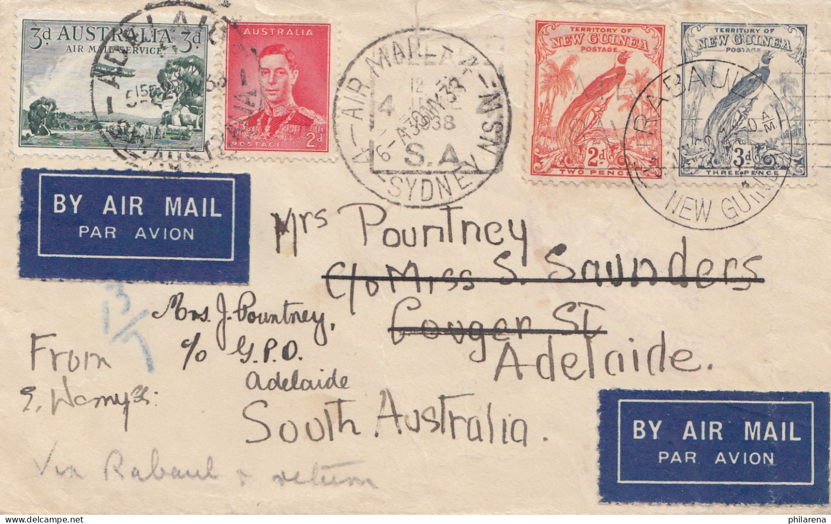 Australia: 1933: Air Mail Sydney To Adelaide - Autres & Non Classés