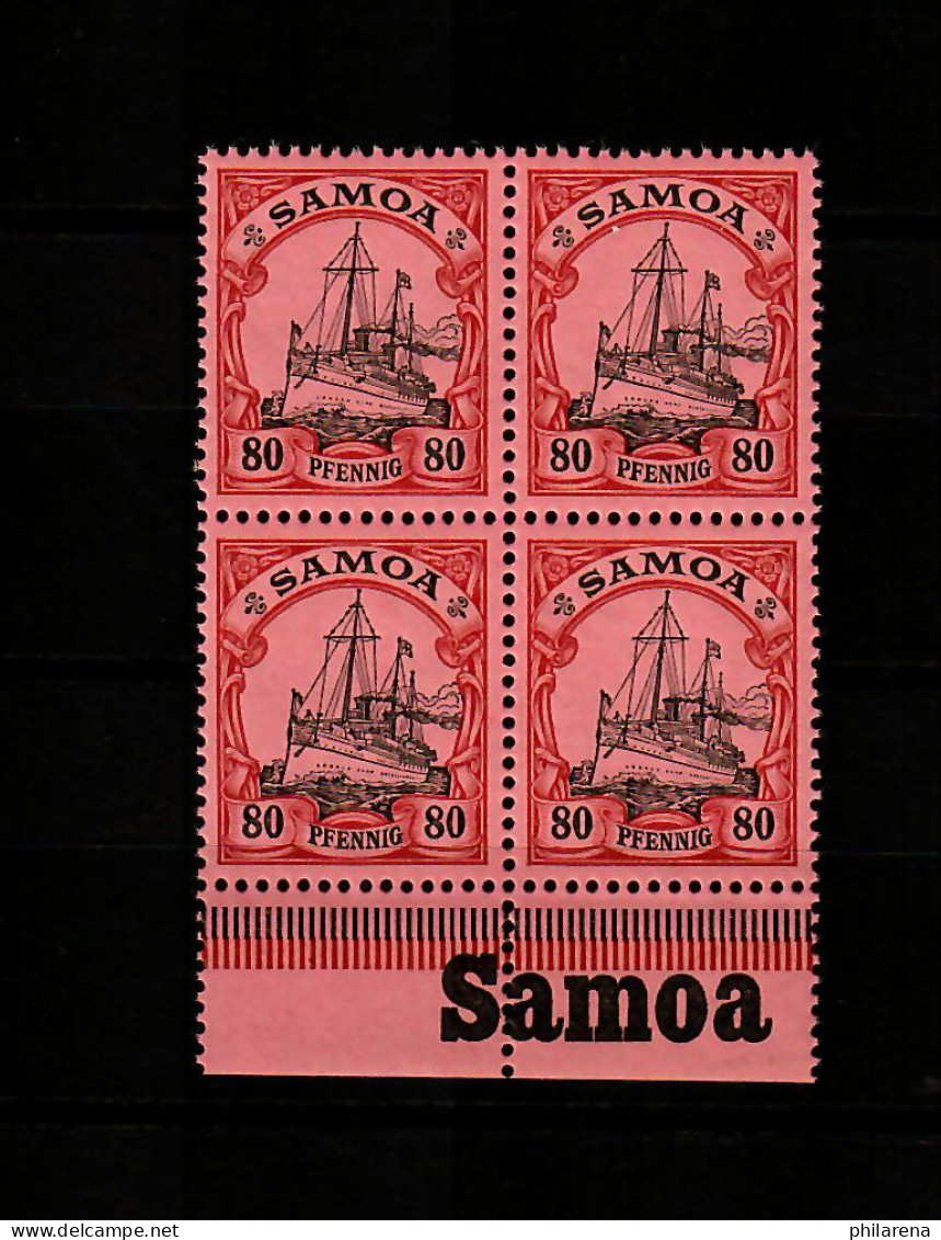 Samoa: MiNr. 15, 4er Block Mit Inschrift, Postfrisch, ** - Samoa