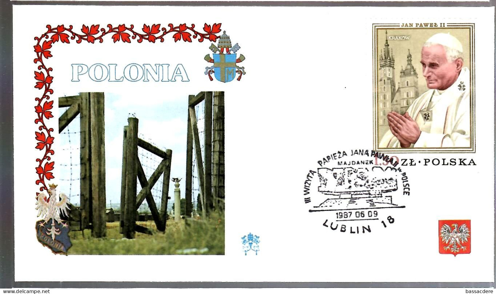 79497 - 10 enveloppes  pour  voyage  du Pape JEAN PAUL  II