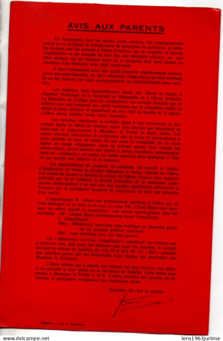 Collège Saint Augustin , Enghien  , Bulletin 1968 - 1969 - Diplomi E Pagelle