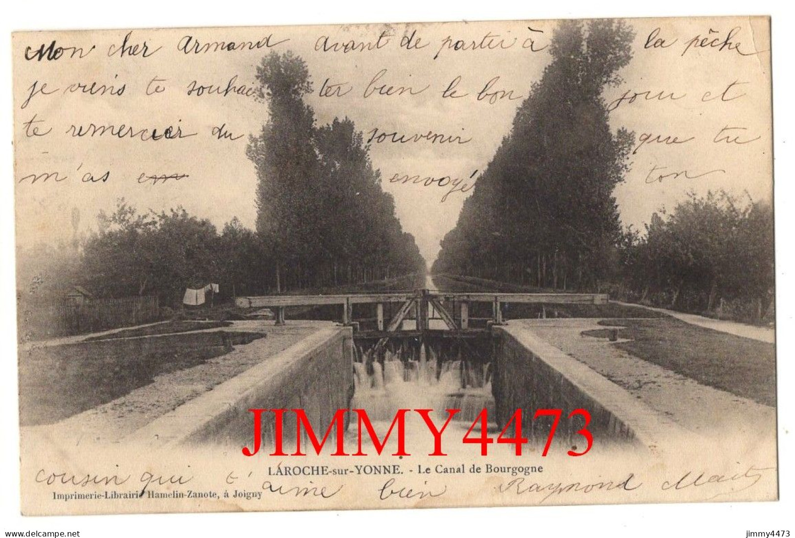 CPA - LAROCHE-sur-YONNE En 1903 - Le Canal De Bourgogne ( L' Ecluse ) Imp. Lib. Hamelin-Zanote à Joigny - Laroche Saint Cydroine
