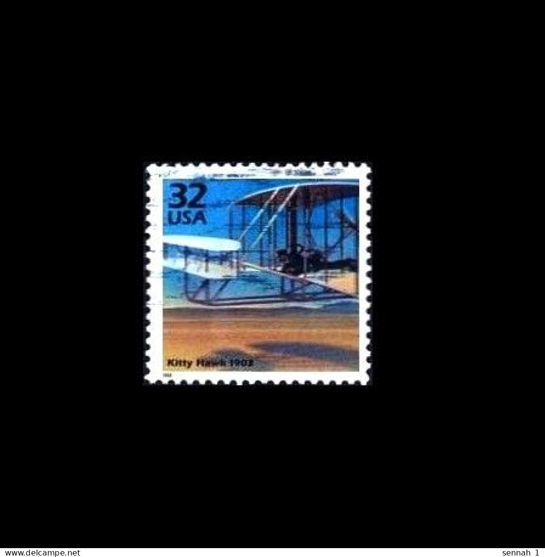 USA: 'Wright Brothers – Aviation – Kitty Hawk Biplane, 1998', Mi. 2913; Yv. 2686; Sc. 3182g; SG 3383 Oo - Used Stamps