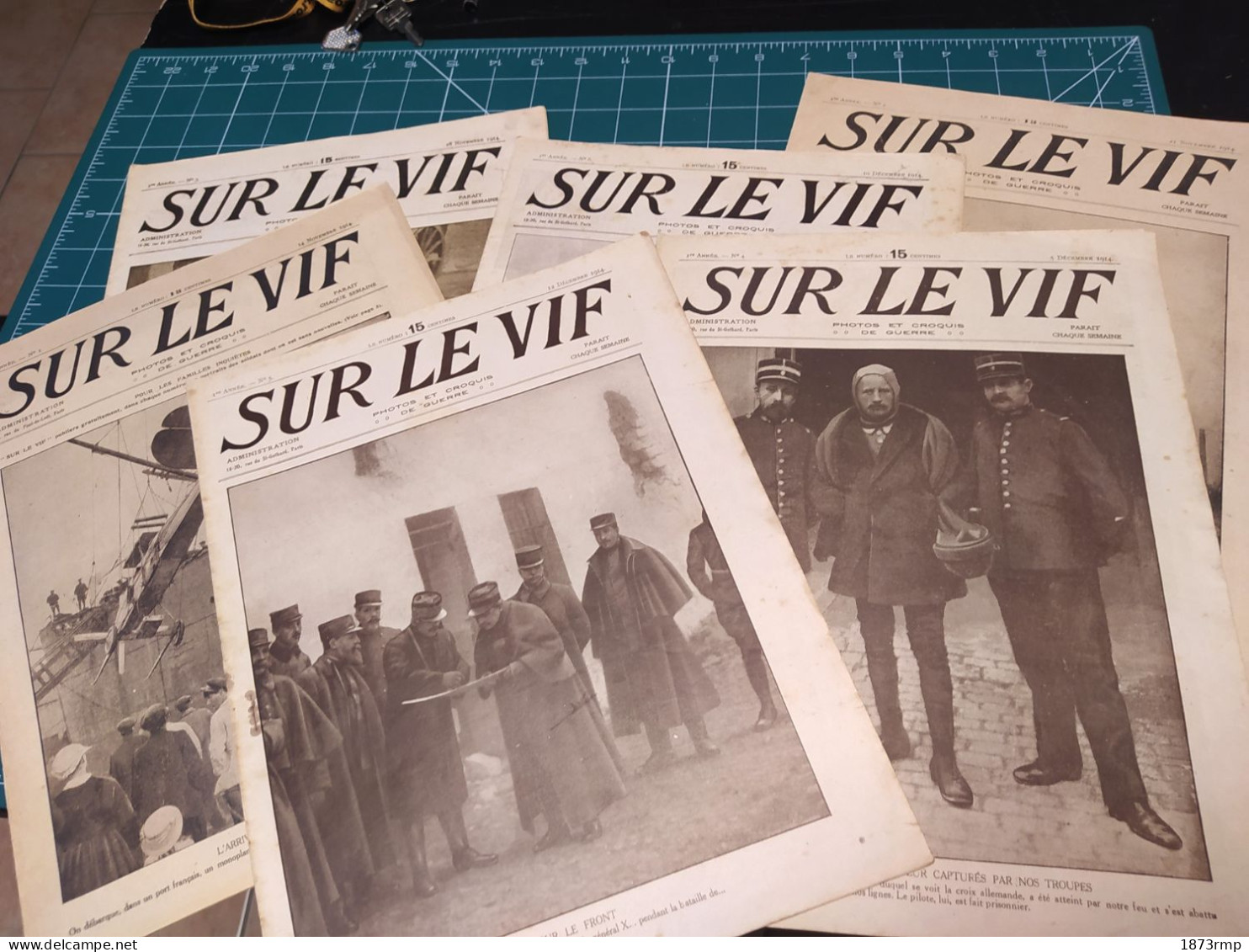 LOT DES 6 PREMIERS NUMEROS DE "SUR LE VIF" 1914. 14/18 . Ww1 - French