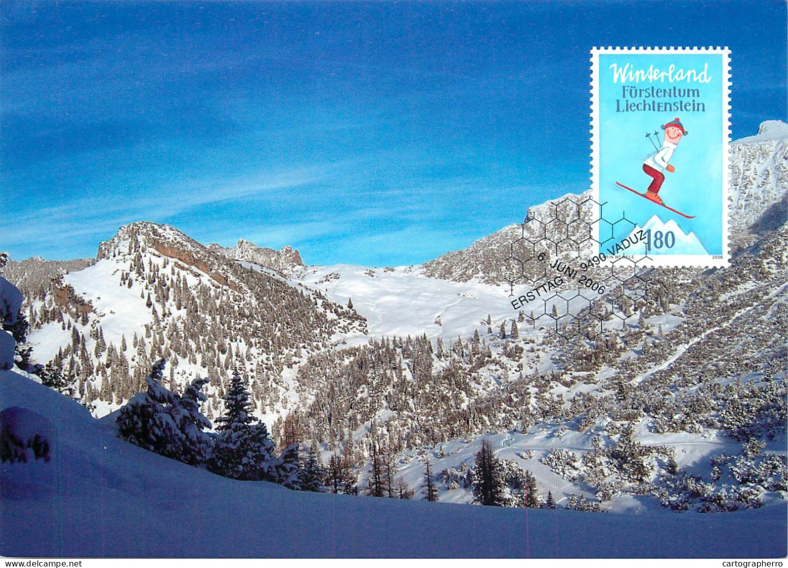 Postcard Ferienland Furstentum Liechtenstein Winterland - Liechtenstein