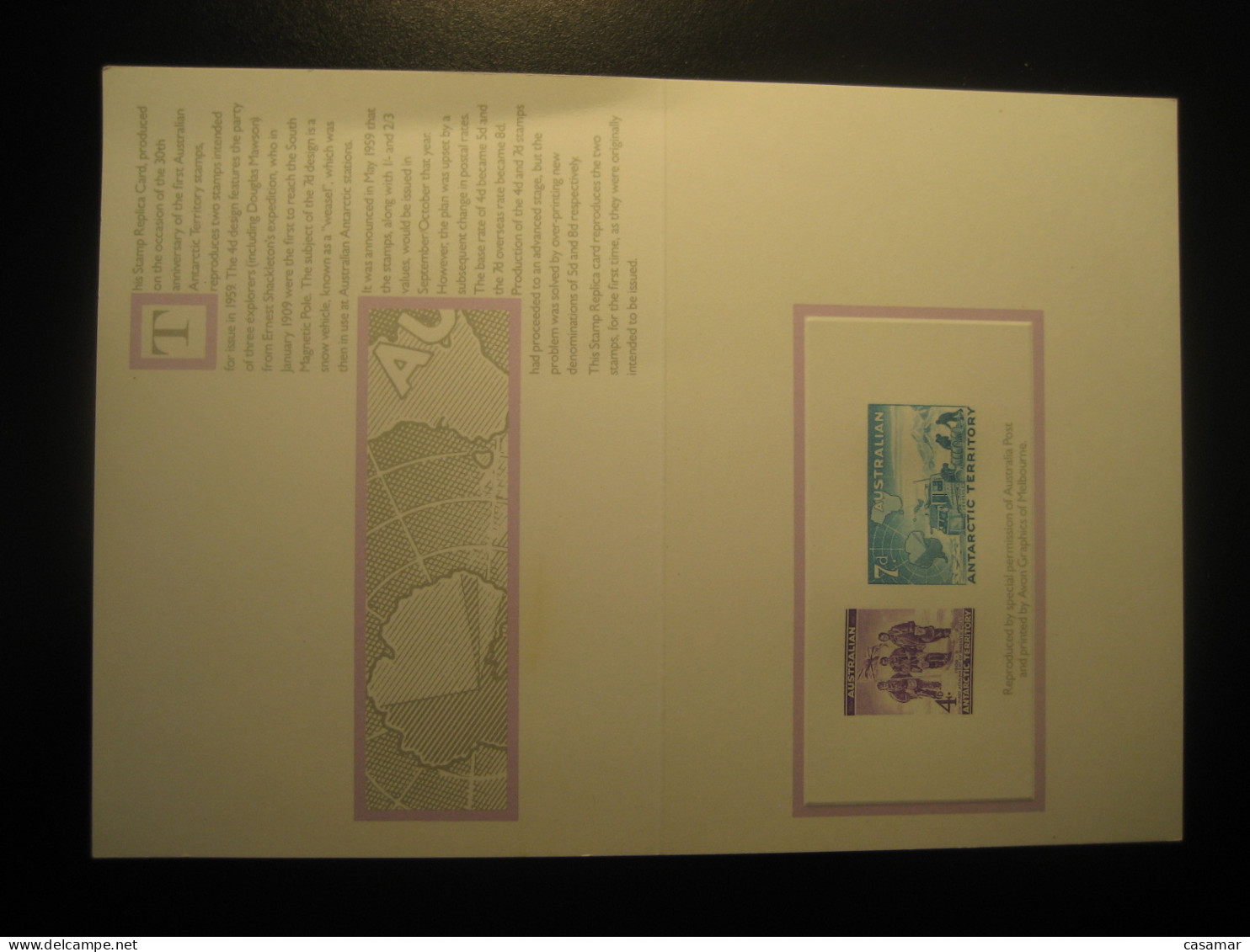 1987 Facsimile Proof Druck Antarctica AAT Antarctic Antarctique Australia - Briefe U. Dokumente