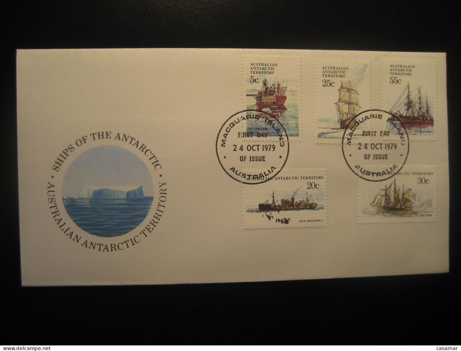 MACQUARIE ISLAND 1979 Ship Ships FDC Cancel Cover Antarctica AAT Antarctic Antarctique Australia South Pole Polar - Briefe U. Dokumente