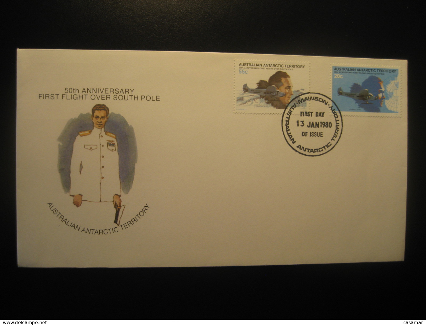 MAWSON 1980 First Flight FDC Cancel Cover Antarctica AAT Antarctic Antarctique Australia South Pole Polar - Brieven En Documenten