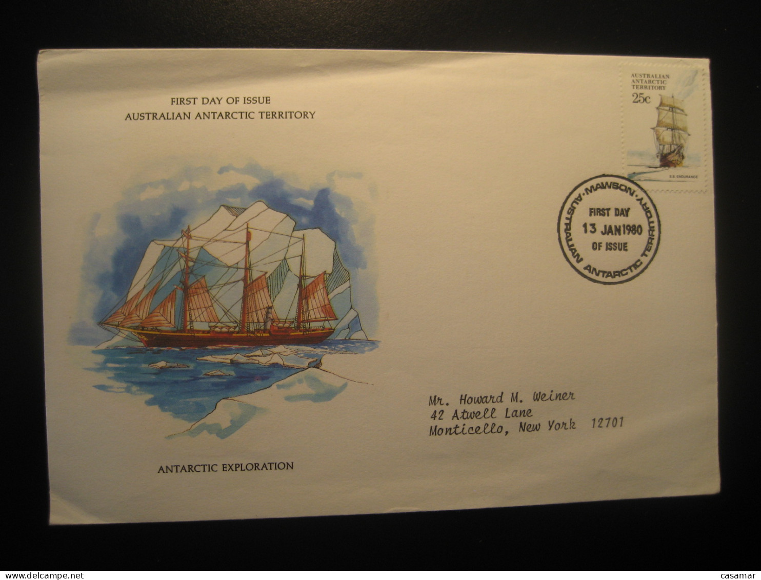 MAWSON 1980 Endurance Ship Exploration FDC Cancel Cover Antarctica AAT Antarctic Antarctique Australia South Pole Polar - Cartas & Documentos