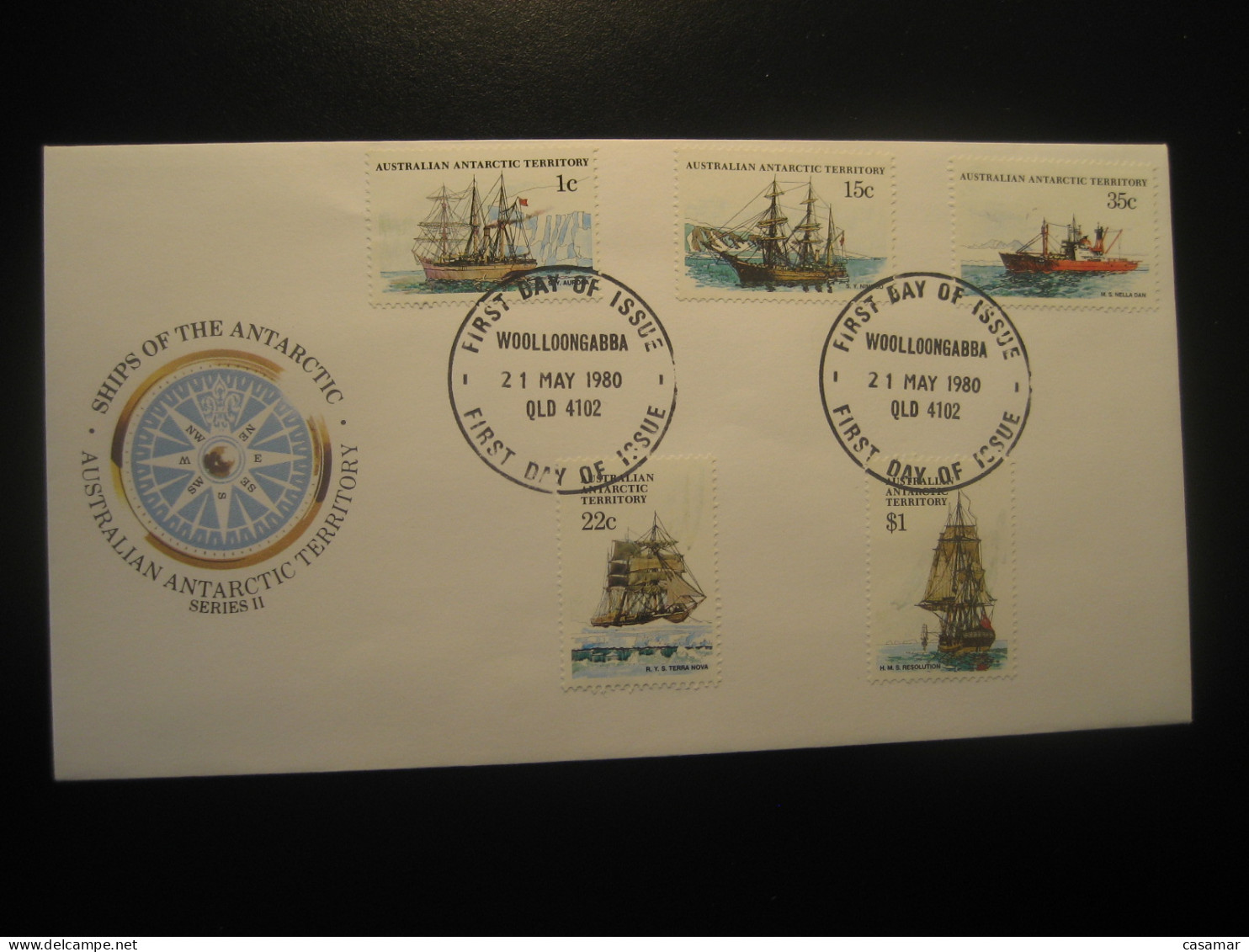 WOOLLOONGABBA 1980 Ship Ships FDC Cancel Cover Antarctica AAT Antarctic Antarctique Australia South Pole Polar - Covers & Documents