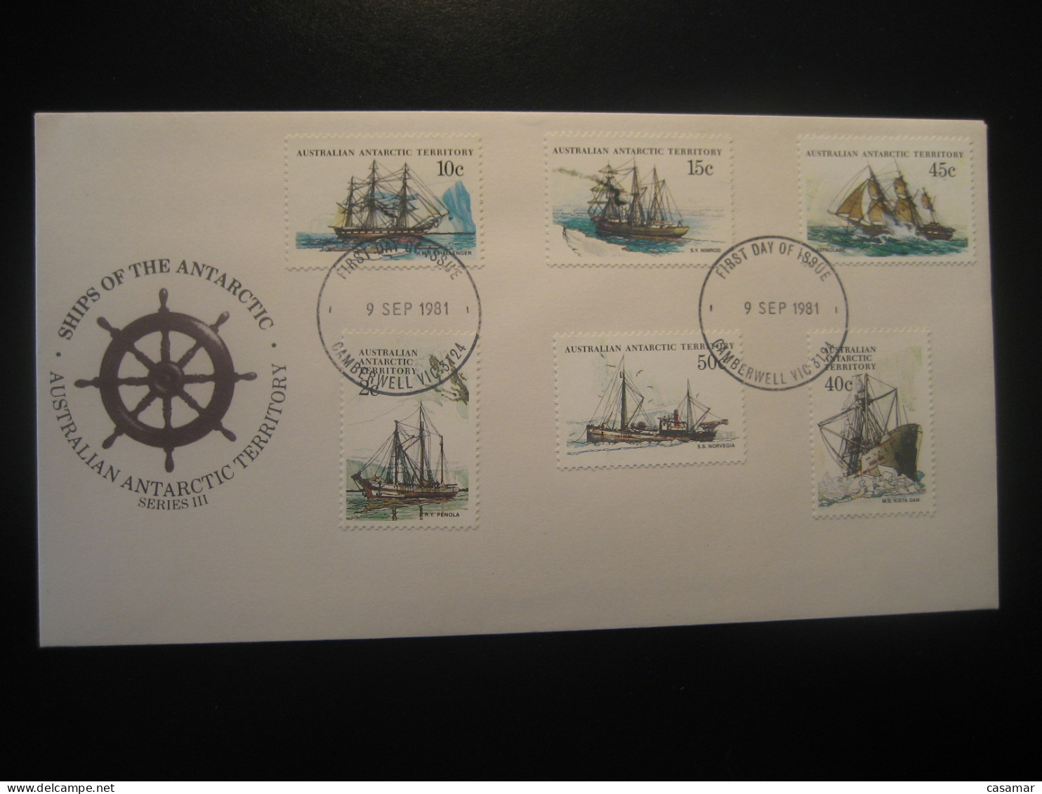 CAMBERWELL 1981 Ship Ships FDC Cancel Cover Antarctica AAT Antarctic Antarctique Australia South Pole Polar - Covers & Documents