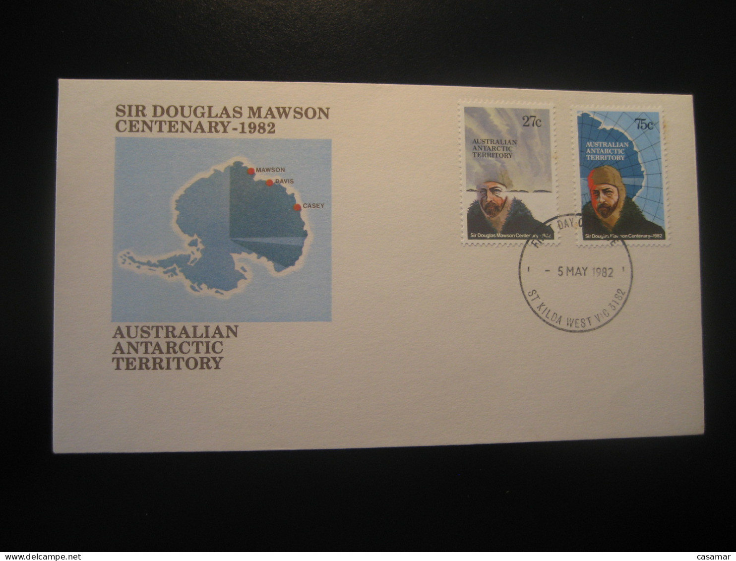 ST KILDA WEST 1982 Sir Douglas Mawson FDC Cancel Cover Antarctica AAT Antarctic Antarctique Australia South Pole Polar - Brieven En Documenten