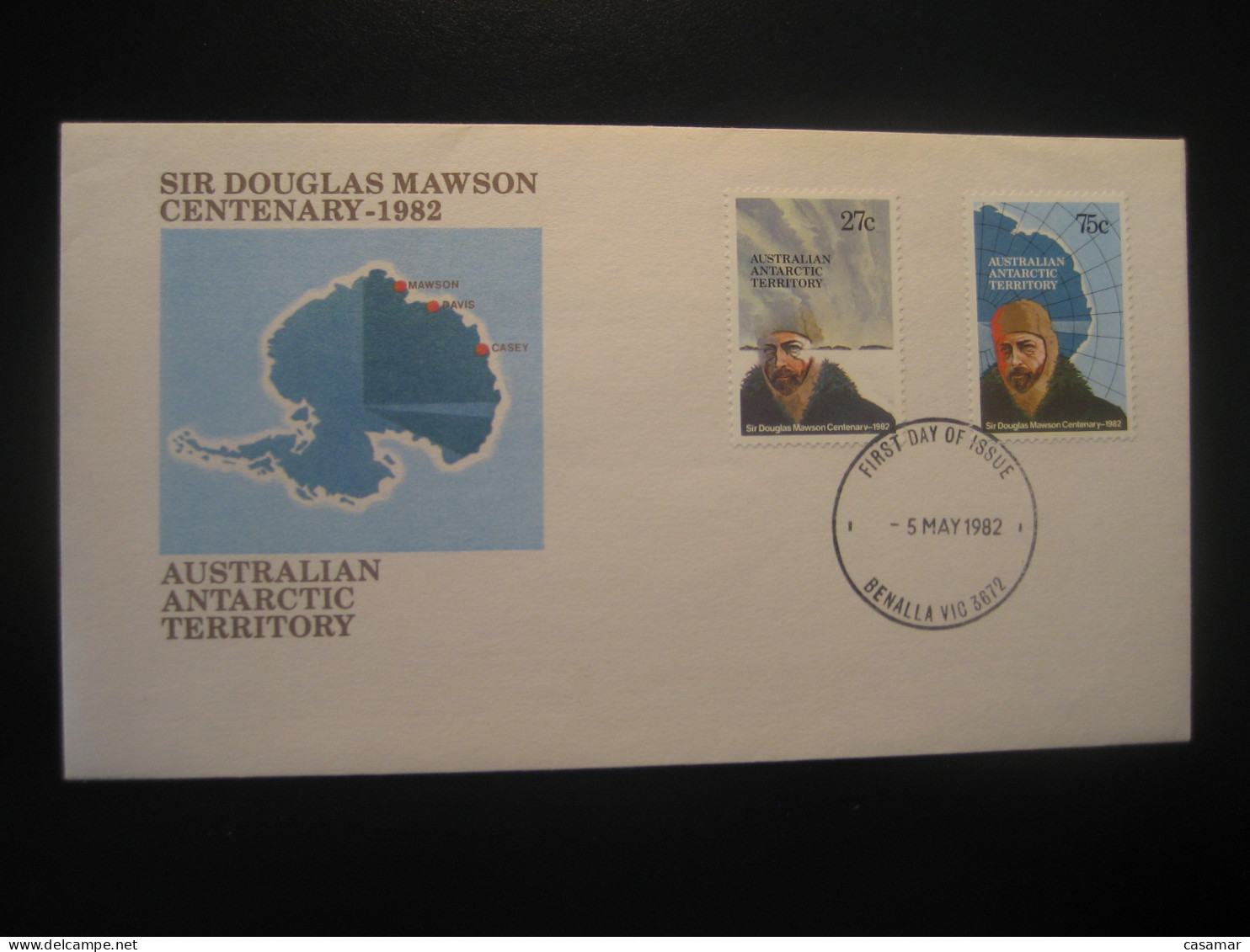 BENALLA 1982 Sir Douglas Mawson FDC Cancel Cover Antarctica AAT Antarctic Antarctique Australia South Pole Polar - Lettres & Documents