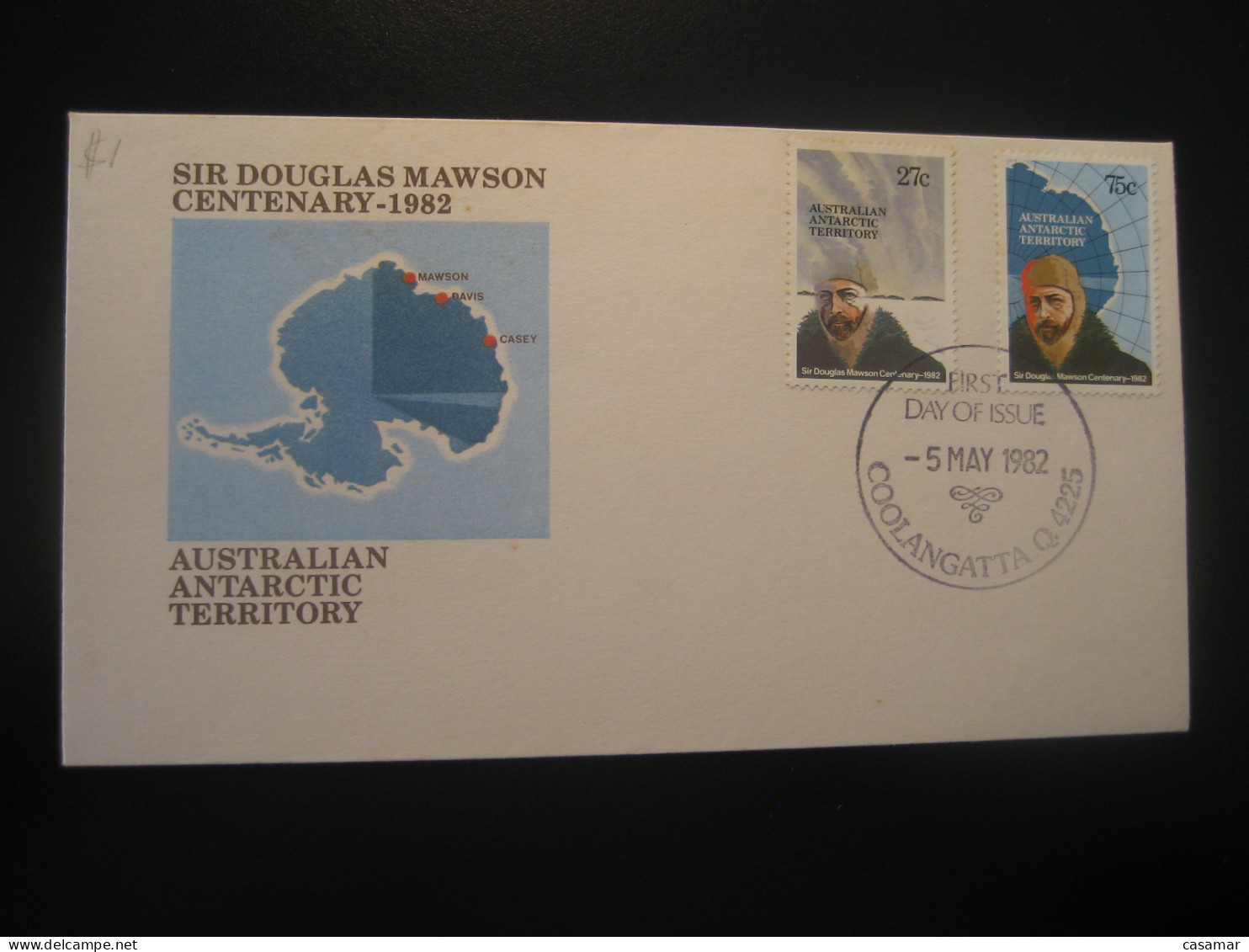 COOLANGATTA 1982 Sir Douglas Mawson FDC Cancel Cover Antarctica AAT Antarctic Antarctique Australia South Pole Polar - Briefe U. Dokumente