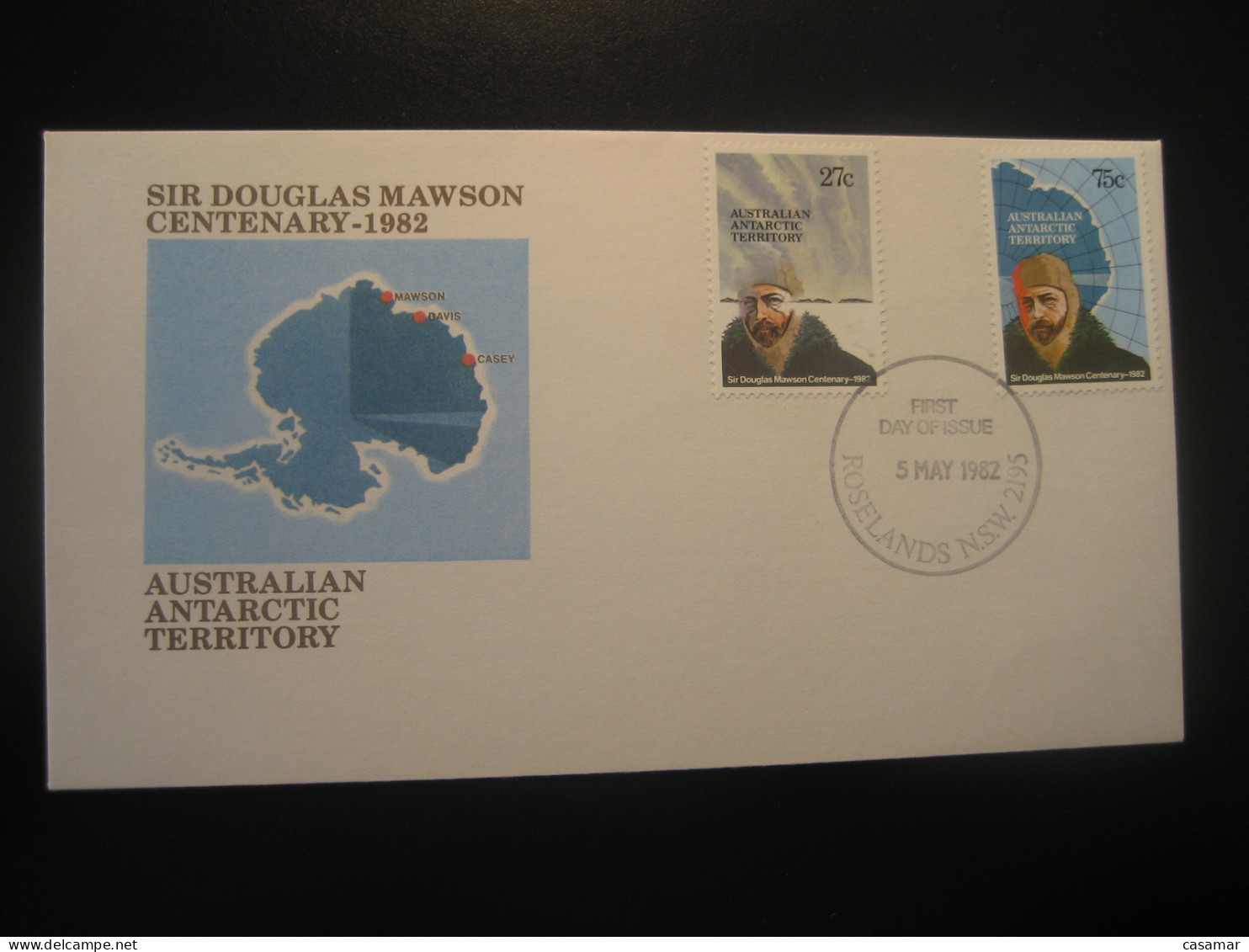 ROSELANDS 1982 Sir Douglas Mawson FDC Cancel Cover Antarctica AAT Antarctic Antarctique Australia South Pole Polar - Brieven En Documenten