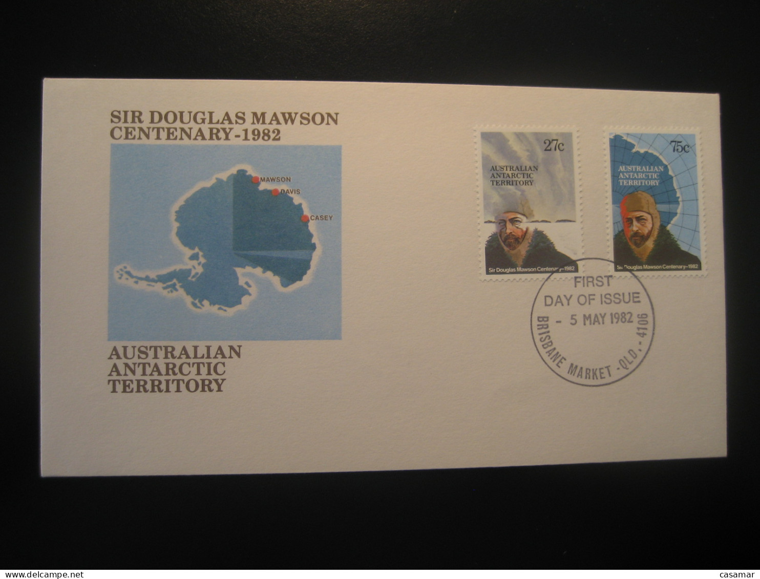 BRISBANE MARKET 1982 Sir Douglas Mawson FDC Cancel Cover Antarctica AAT Antarctic Antarctique Australia South Pole Polar - Cartas & Documentos