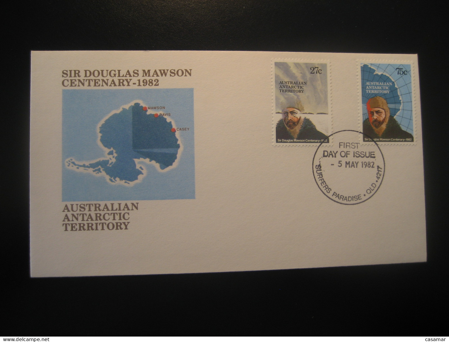 SURFERS PARADISE 1982 Sr Douglas Mawson FDC Cancel Cover Antarctica AAT Antarctic Antarctique Australia South Pole Polar - Cartas & Documentos