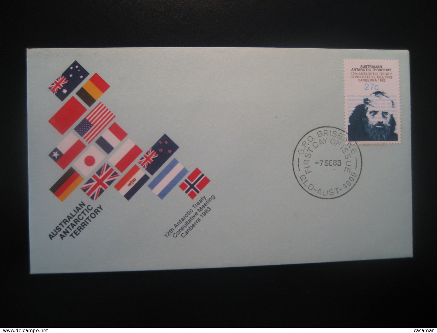 BRISBANE 1983 Antarctic Treaty FDC Cancel Cover Antarctica AAT Antarctique Australia South Pole Polar - Covers & Documents