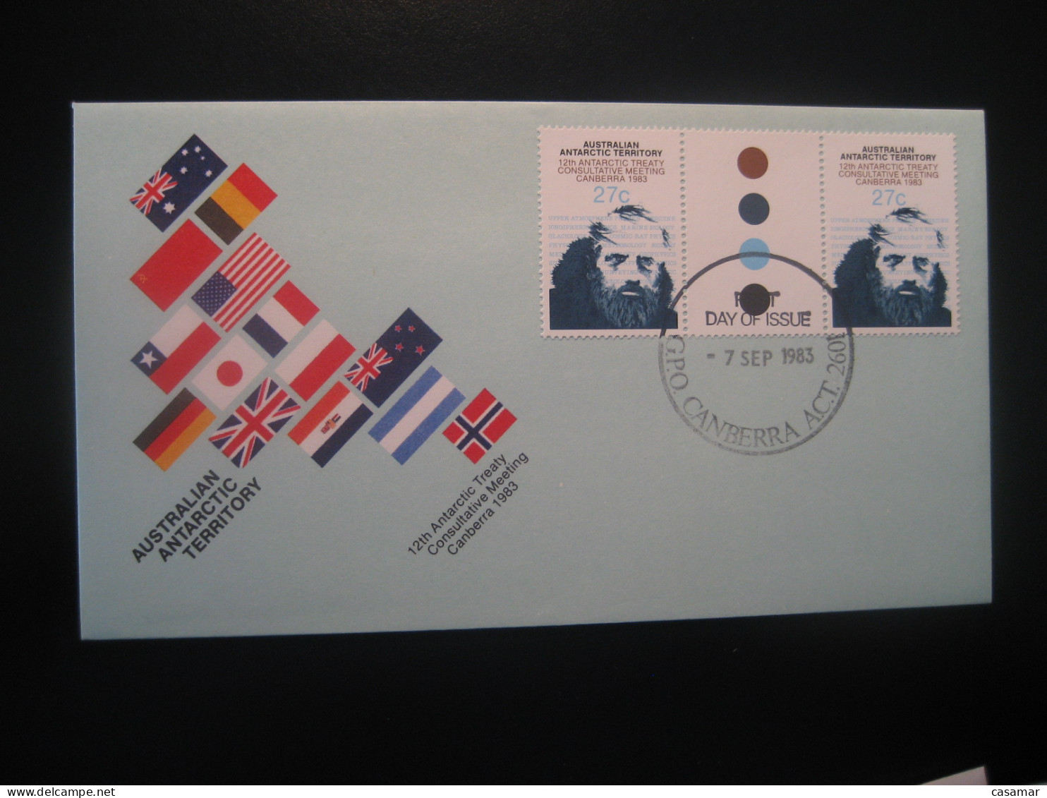 CANBERRA 1983 Antarctic Treaty FDC Cancel Cover Antarctica AAT Antarctique Australia South Pole Polar - Cartas & Documentos