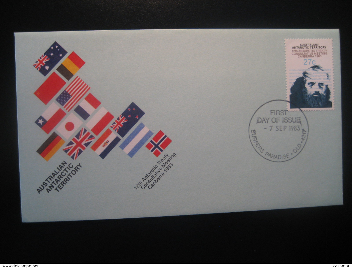 SURFERS PARADISE 1983 Antarctic Treaty FDC Cancel Cover Antarctica AAT Antarctique Australia South Pole Polar - Covers & Documents