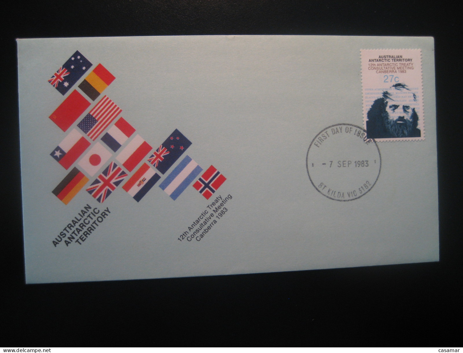 ST. KILDA 1983 Antarctic Treaty FDC Cancel Cover Antarctica AAT Antarctique Australia South Pole Polar - Lettres & Documents