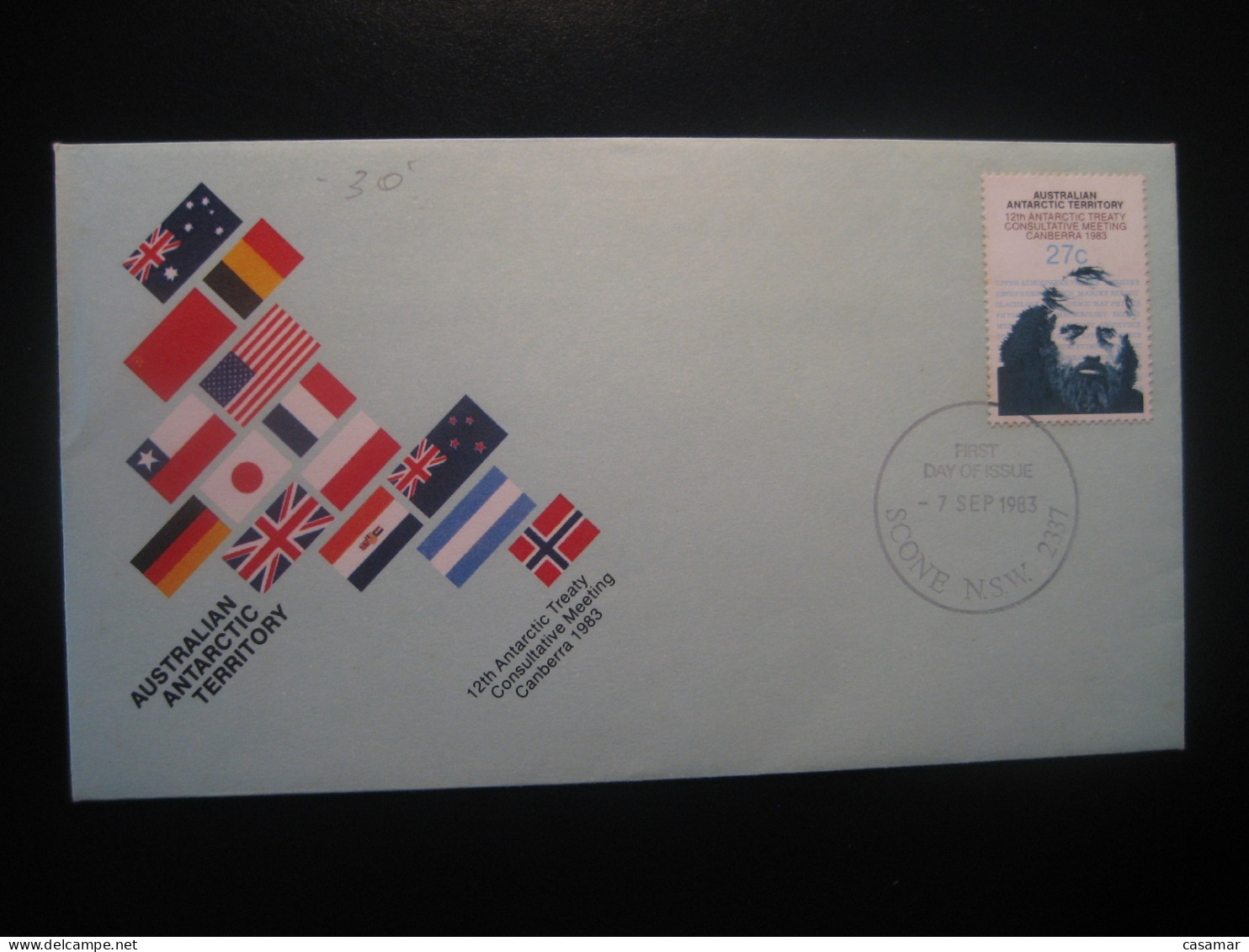 SCONE 1983 Antarctic Treaty FDC Cancel Cover Antarctica AAT Antarctique Australia South Pole Polar - Lettres & Documents