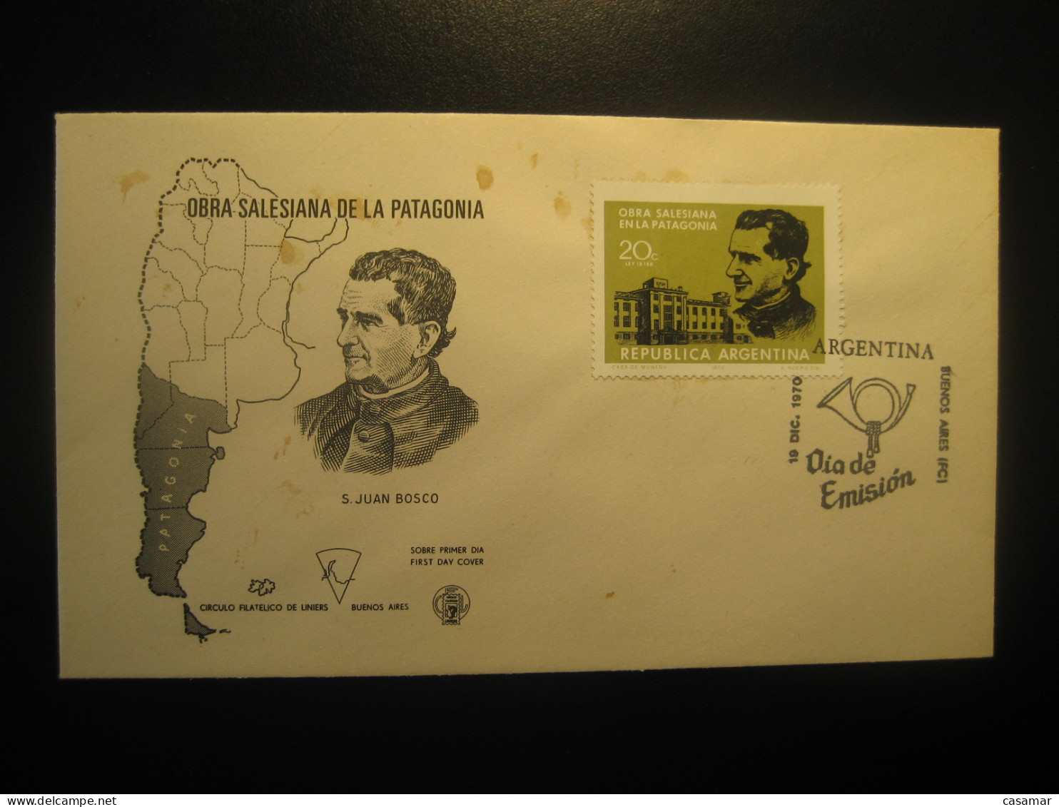 1970 Obra Salesiana De La Patagonia San Juan Bosco FDC Cancel Cover ARGENTINA Buenos Aires - Briefe U. Dokumente