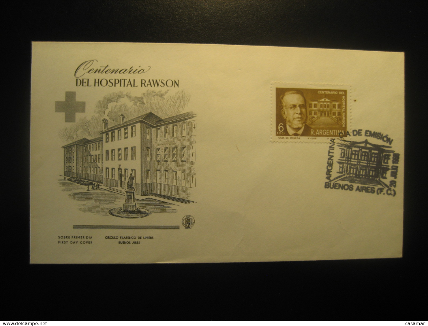 1968 Hospital Rawson Health Sante FDC Cancel Cover ARGENTINA Buenos Aires - Medicine