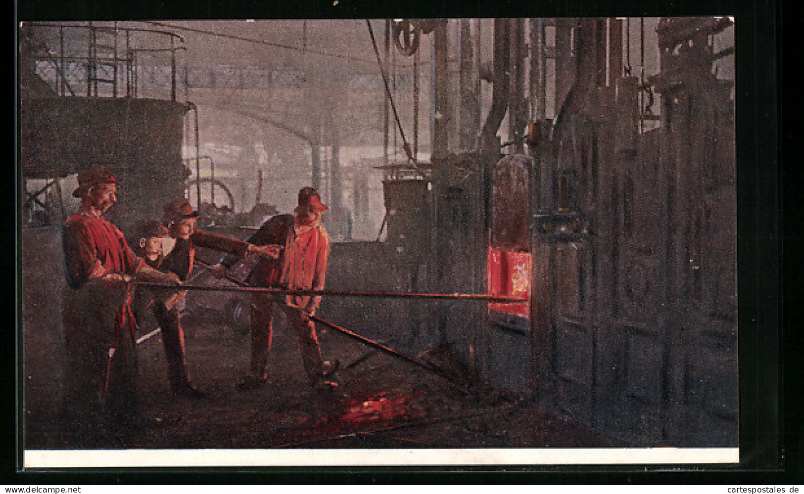AK Fabrikarbeiter An Einem Wärmofen  - Industrie