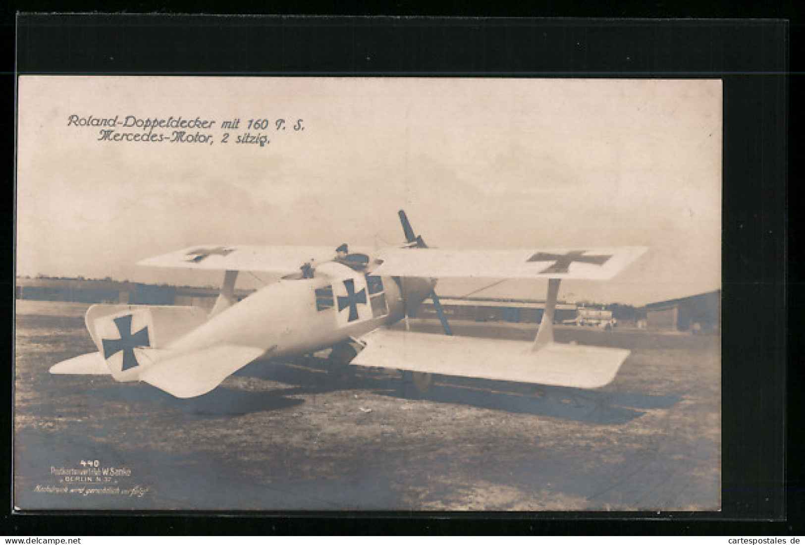 Foto-AK Sanke Nr. 440: Roland-Doppeldecker, Flugzeug  - 1914-1918: 1st War