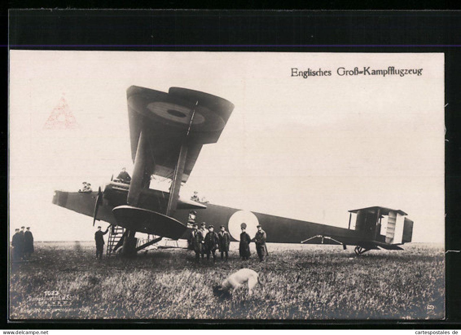 Foto-AK Sanke Nr. 1023, Englisches Gross-Kampfflugzeug  - 1914-1918: 1. Weltkrieg