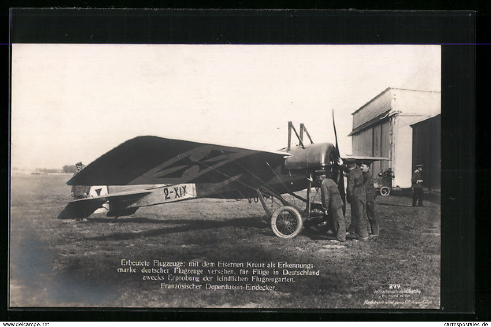 Foto-AK Sanke Nr. 277: Erbeutete Flugzeuge, Französischer Deperdussin-Eindecker  - 1914-1918: 1. Weltkrieg