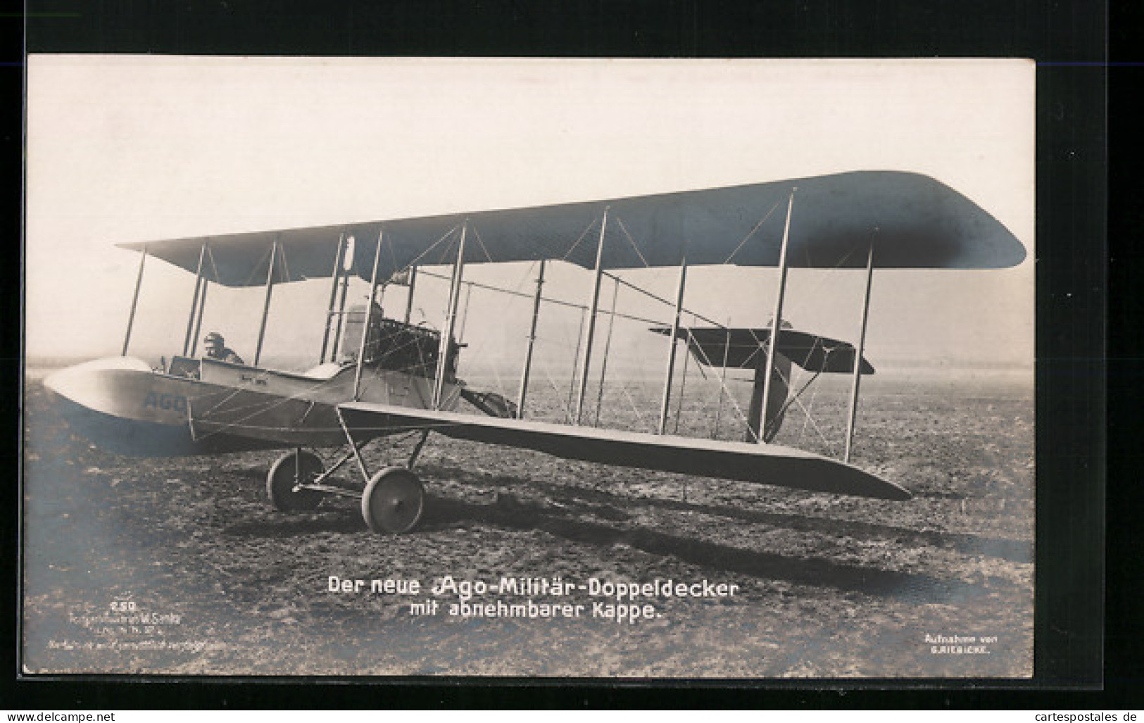 Foto-AK Sanke Nr. 250: Der Neue Ago-Militär-Doppeldecker, Flugzeug  - 1914-1918: 1ère Guerre
