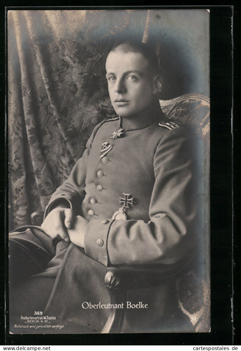 Foto-AK Sanke Nr. 369: Hauptmann Boelcke, Kampfflieger, Pour Le Mérite  - 1914-1918: 1ère Guerre