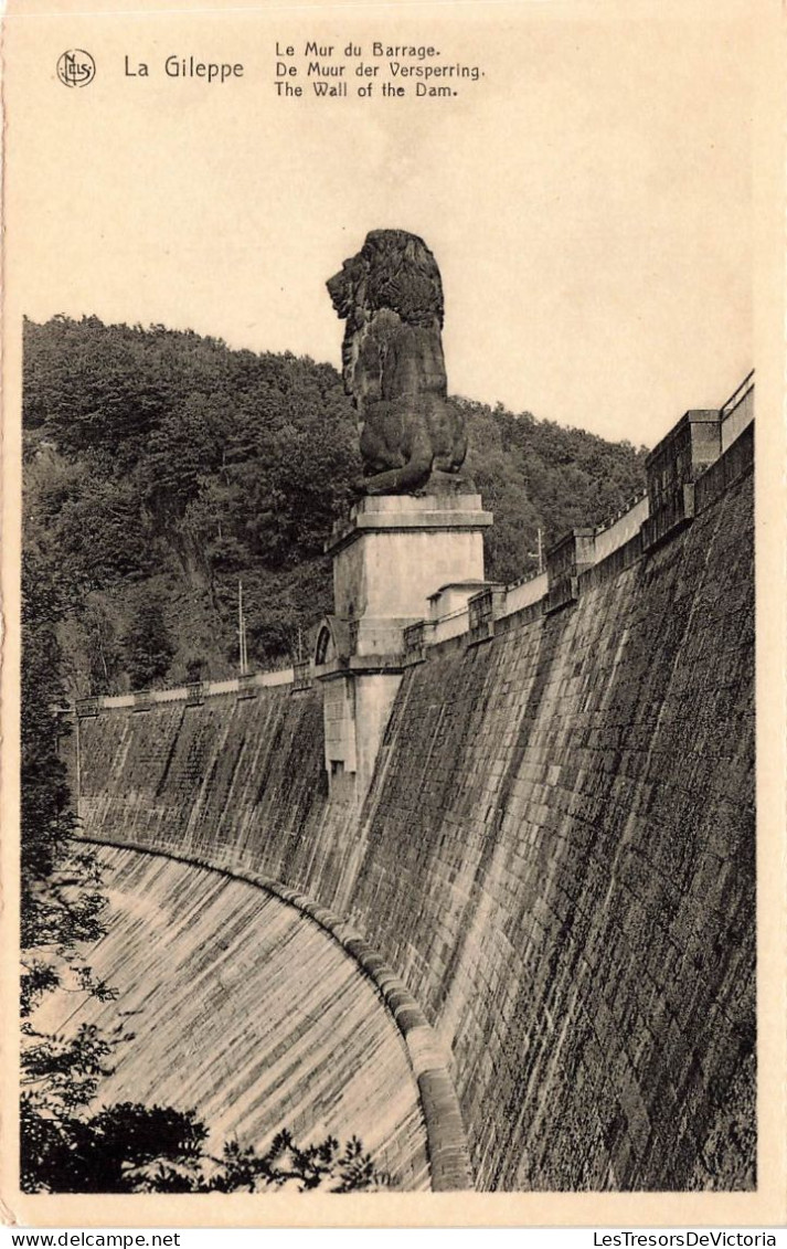 BELGIQUE - La Gileppe - Le Mur Du Barrage - Vue Panoramique - Une Statue - Carte Postale Ancienne - Gileppe (Dam)