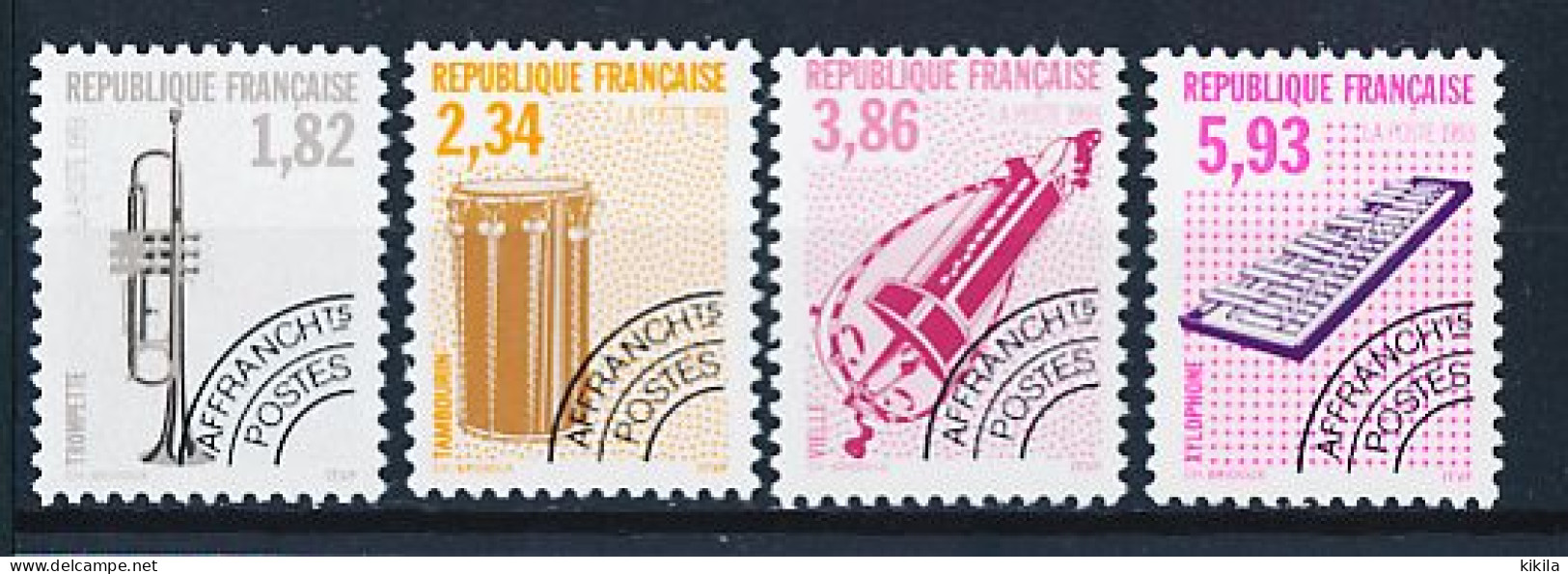 4 Timbres FRANCE Neuf  Préoblitérés Instruments De Musique Yvert Et Tellier N° 228** à 231** - 1989-2008