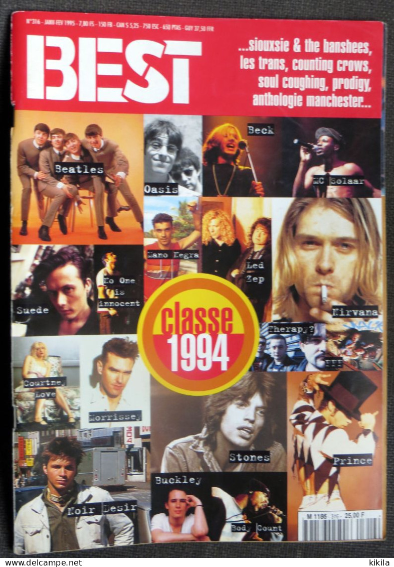 Journal Revue BEST N° 316 Magazine Classe 1994   Shootyz Groove  Trowing Muses  François Jouffa   Terrorvision - Muziek