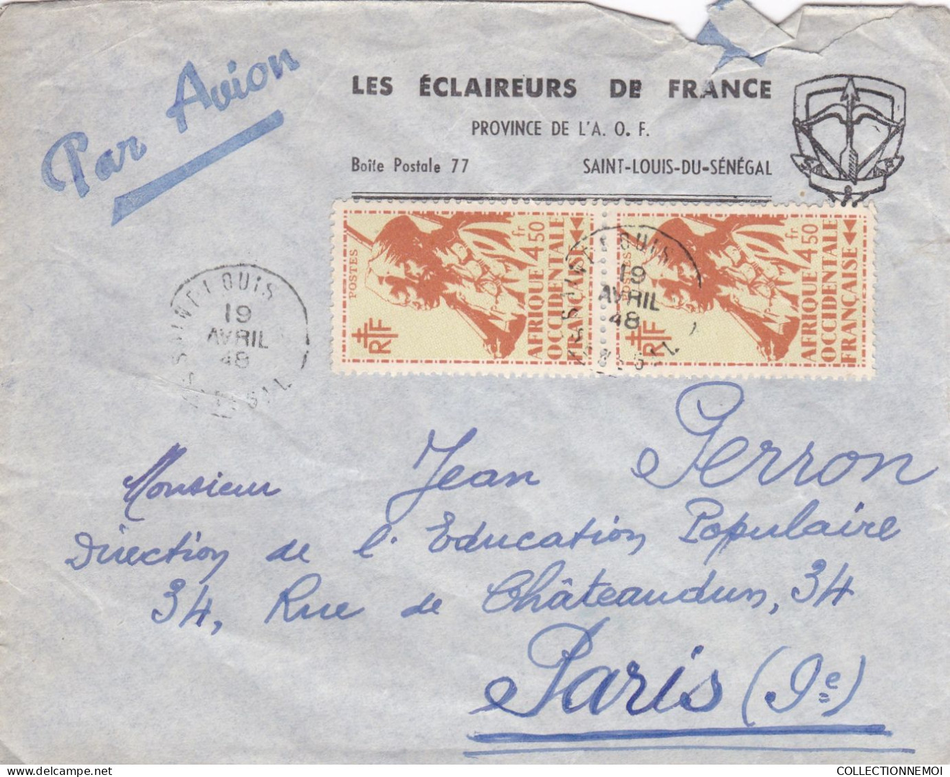 Les Eclaireurs De FRANCE ,,,,,,,,,,SENEGAL - Covers & Documents