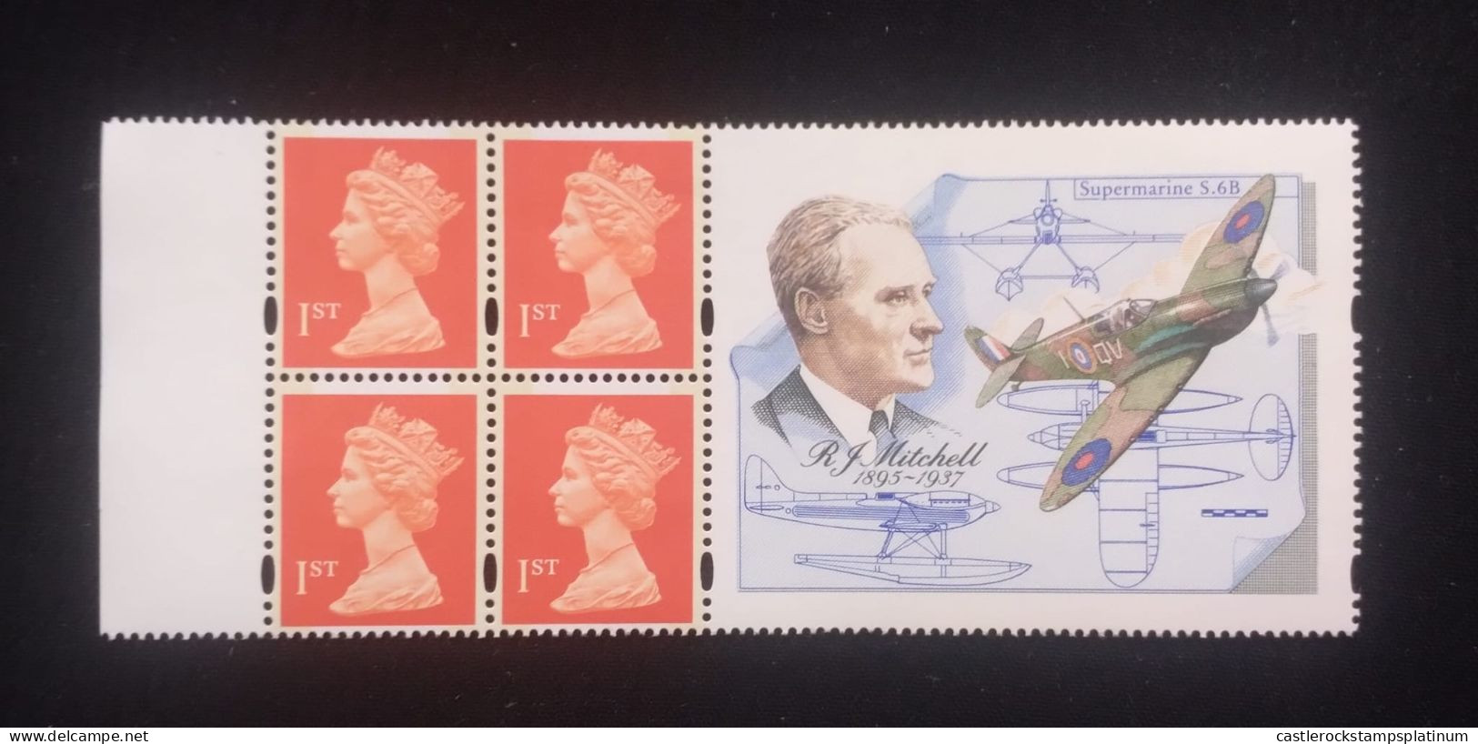 O) 1997 GREAT BRITAIN, AIRCRAFT, SUPERMARINE SPITTFIRE, R. J. MITCHELL, QUEEN ELIZABETH II, MNH - Autres & Non Classés