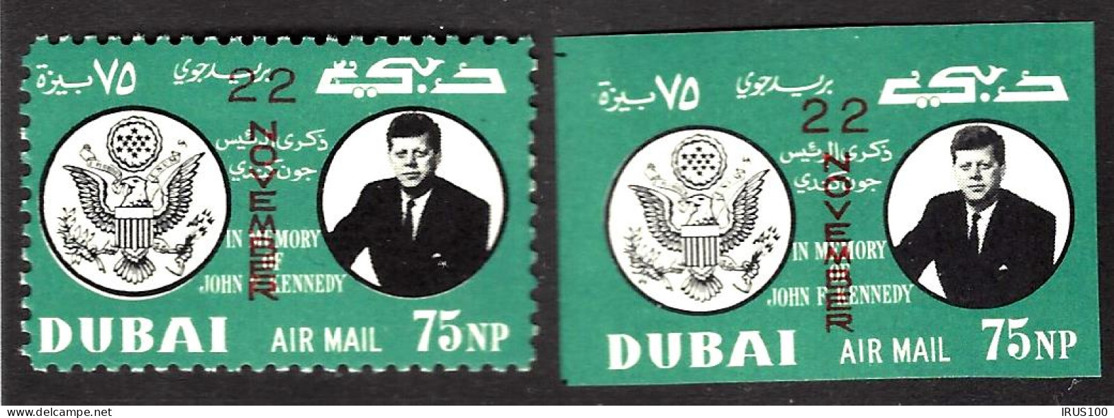 DUBAI - 1964 - KENNEDY 22 NOVEMBRE (MICHEL 144A & 144B) ** / MNH - Dubai