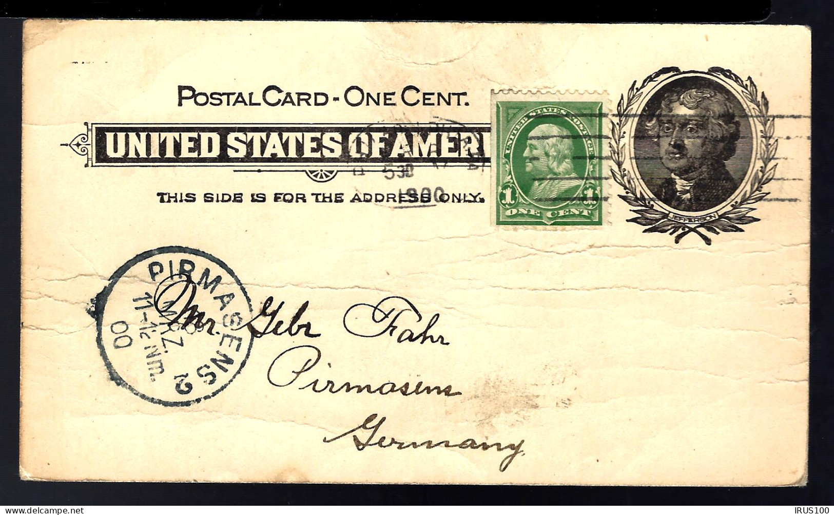 COURRIER Des ÉTATS-UNIES - PHILADELPHIA PENNA - 1900 - POUR PIRMASENS - Storia Postale