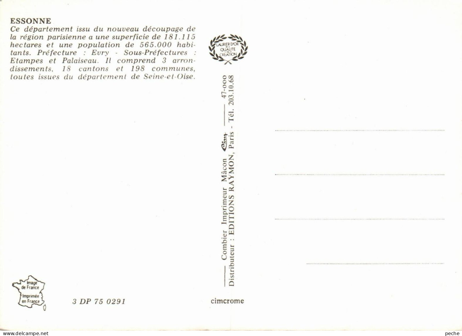 N°844 Z -cpsm Carte Géographique De L'Essonne - Landkaarten