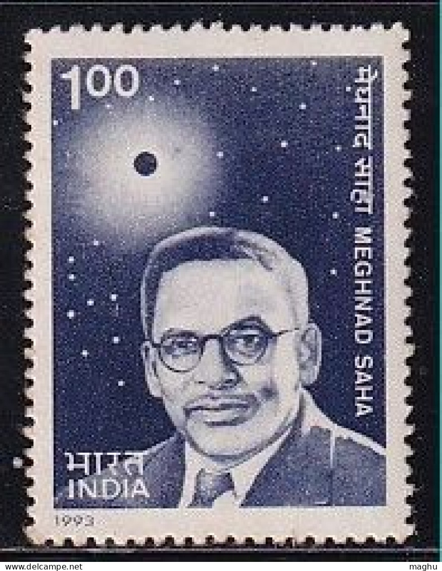 India MNH 1993, Meghnad Saha, Physicist, Science, Eclipse & Sun, Astronomy, Physics, As Scan - Astronomie