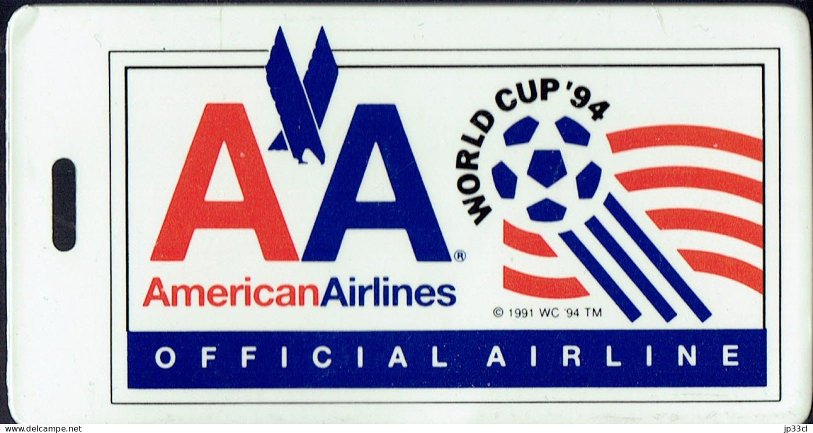 Carte Plastifiée D'American Airlines, Sponsor De La Coupe Du Monde (World Cup) 1994 - Tarjetas