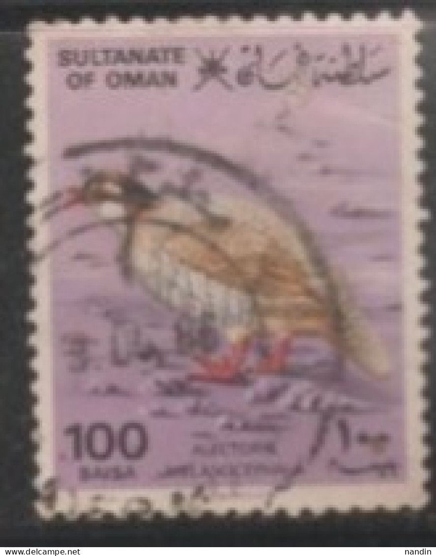 1982 OMAN USED STAMP ON BIRD/ ALECTORIS MELANOCEPHALA-ARABIAN PARTRIDGE - Pernice, Quaglie