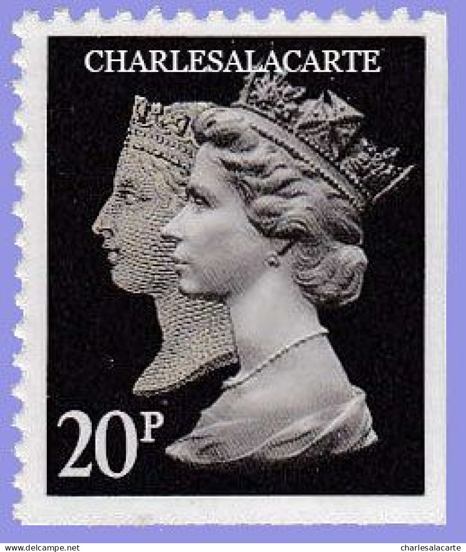 GREAT BRITAIN 1990 MACHIN 1d. BLACK ANNIV. 20p. BLACK  WALSALL  IMPERF. BASE + RIGHT S.G. 1476  U.M. / N.S.C. - Série 'Machin'