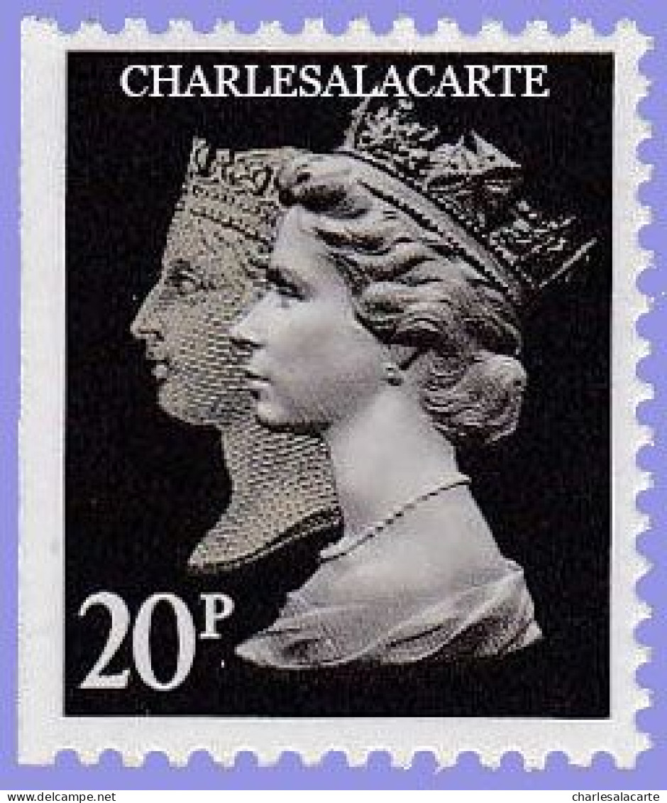 GREAT BRITAIN 1990 MACHIN 1d. BLACK ANNIV. 20p. BLACK  WALSALL  IMPERF. LEFT S.G. 1476  U.M. / N.S.C. - Série 'Machin'